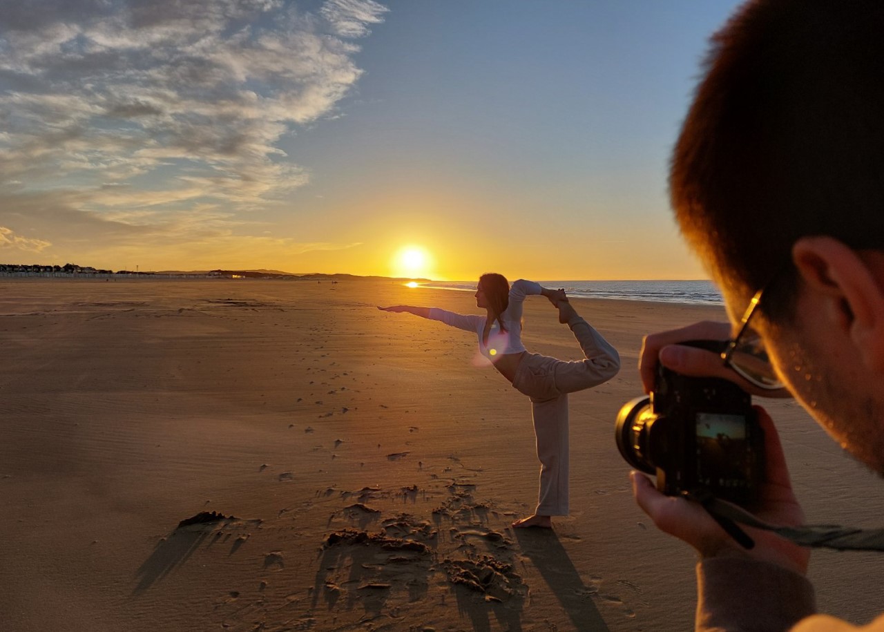 Calais, France - Beach Yoga